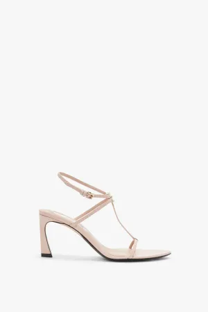 Frame Detail Sandal In Neutral Leather