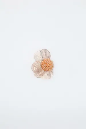 Garden Grace: Peach Floral Shoe Clip