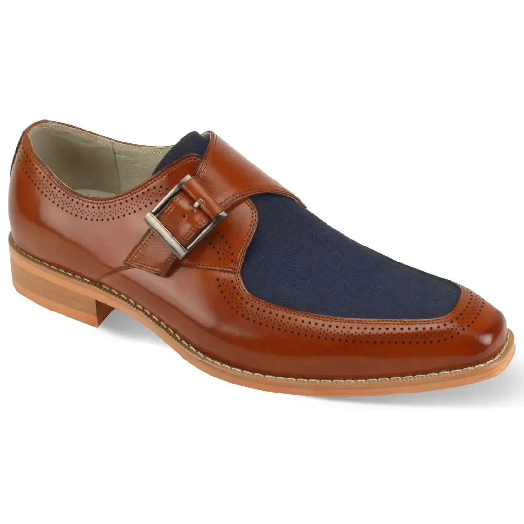 Giovanni Monte Genuine Leather Monk Strap Dress Shoes