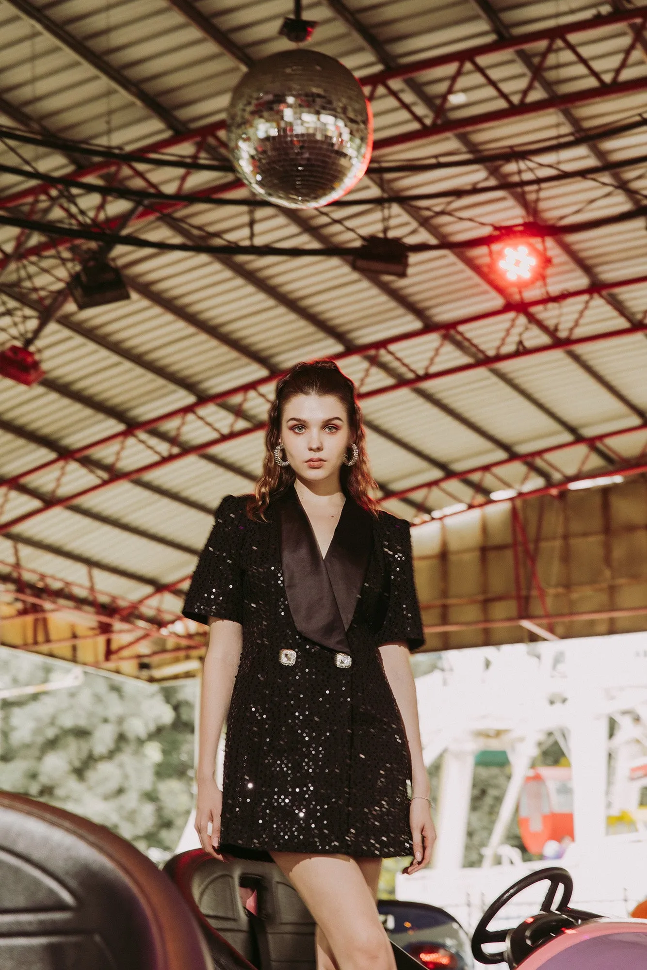 Glitterati'24 Prohibition Coat Dress - Black