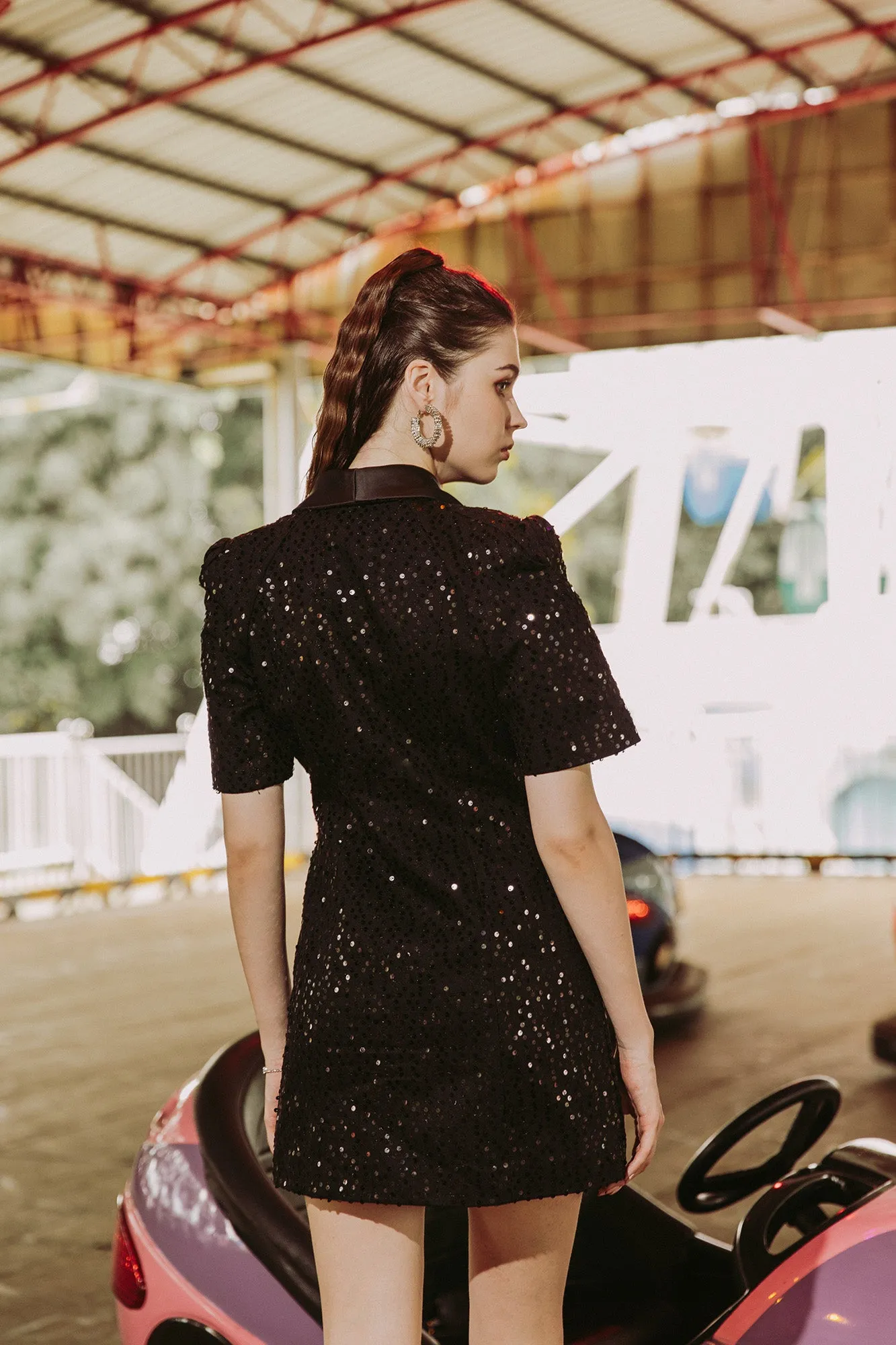 Glitterati'24 Prohibition Coat Dress - Black