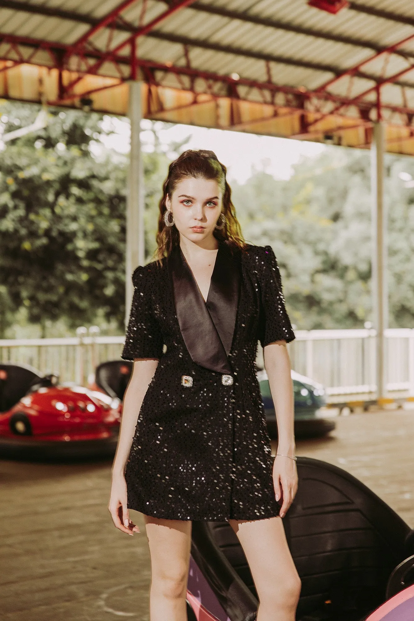 Glitterati'24 Prohibition Coat Dress - Black