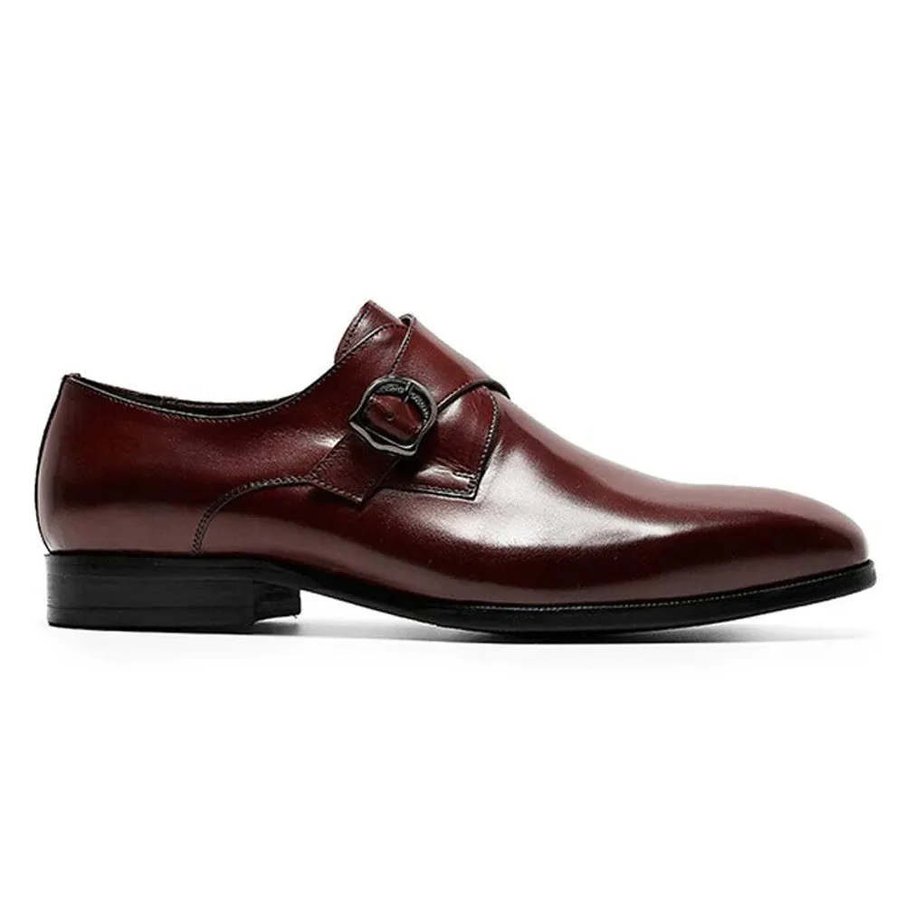 Hemsworth Burgundy Single Monk Strap