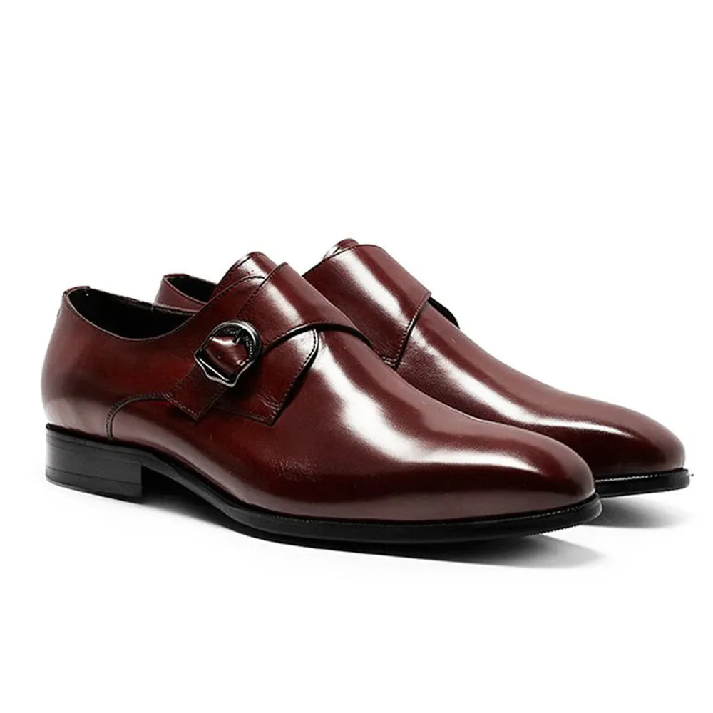 Hemsworth Burgundy Single Monk Strap