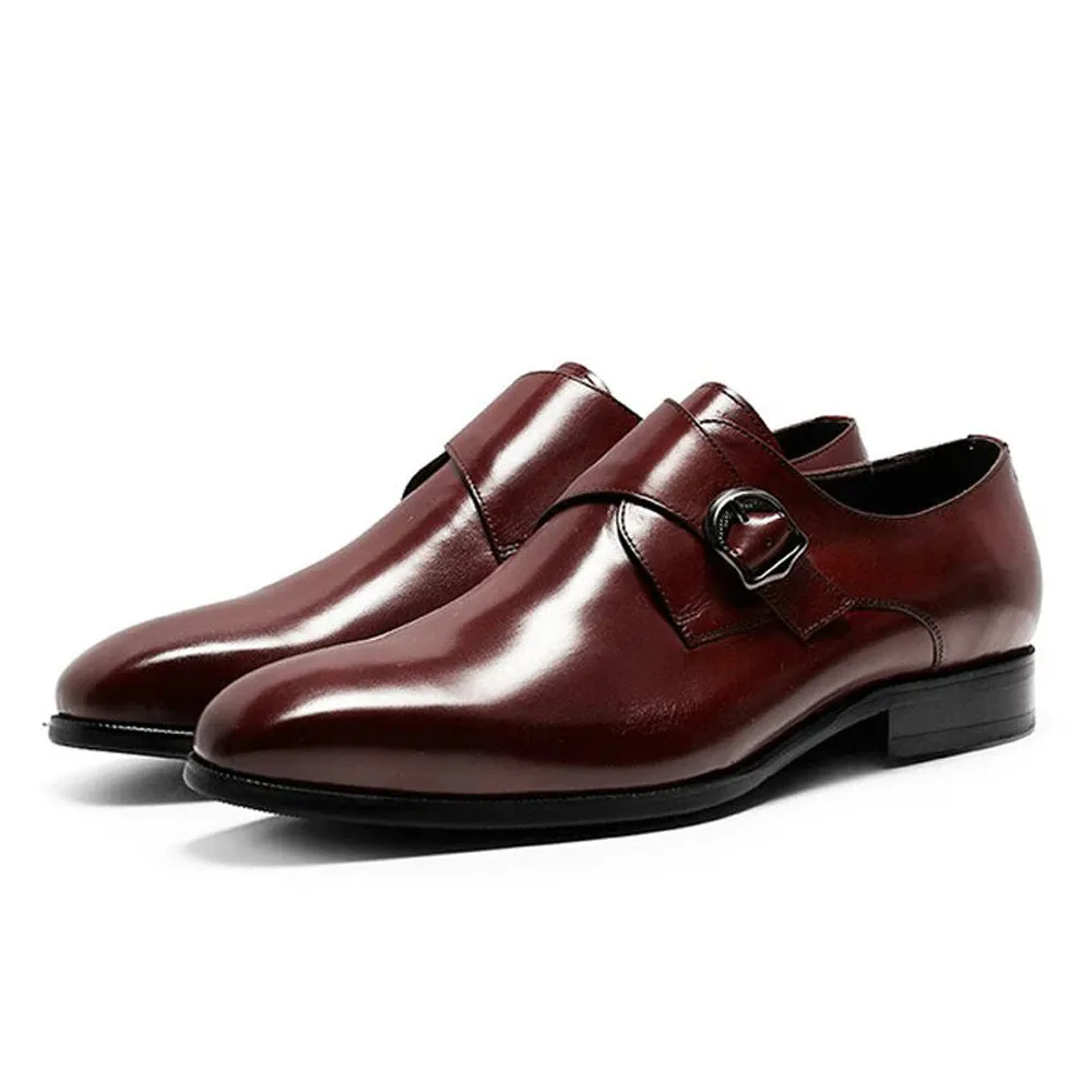 Hemsworth Burgundy Single Monk Strap