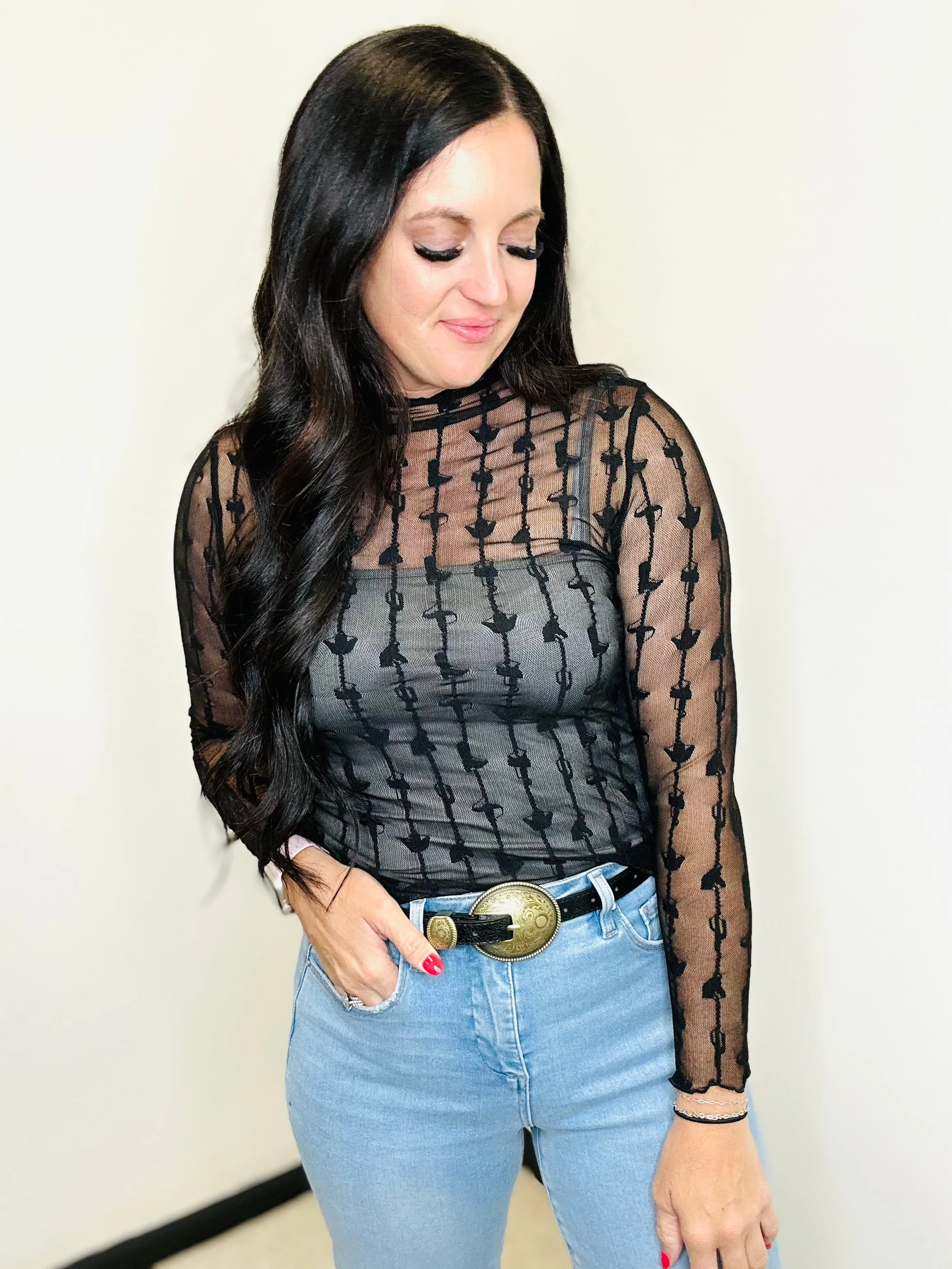 Lariat Lace Top Midnight
