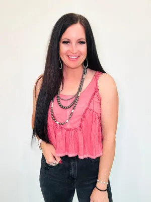 Mary Beth Cropped Lace Tank