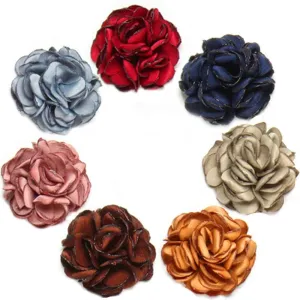 Men's Handmade Flowers Brooch Lapel Pin Flower Set Handmade For Suits Gift