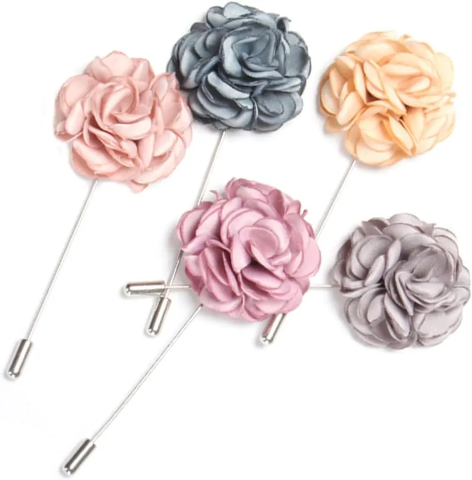 Men's Handmade Flowers Brooch Lapel Pin Flower Set Handmade For Suits Gift