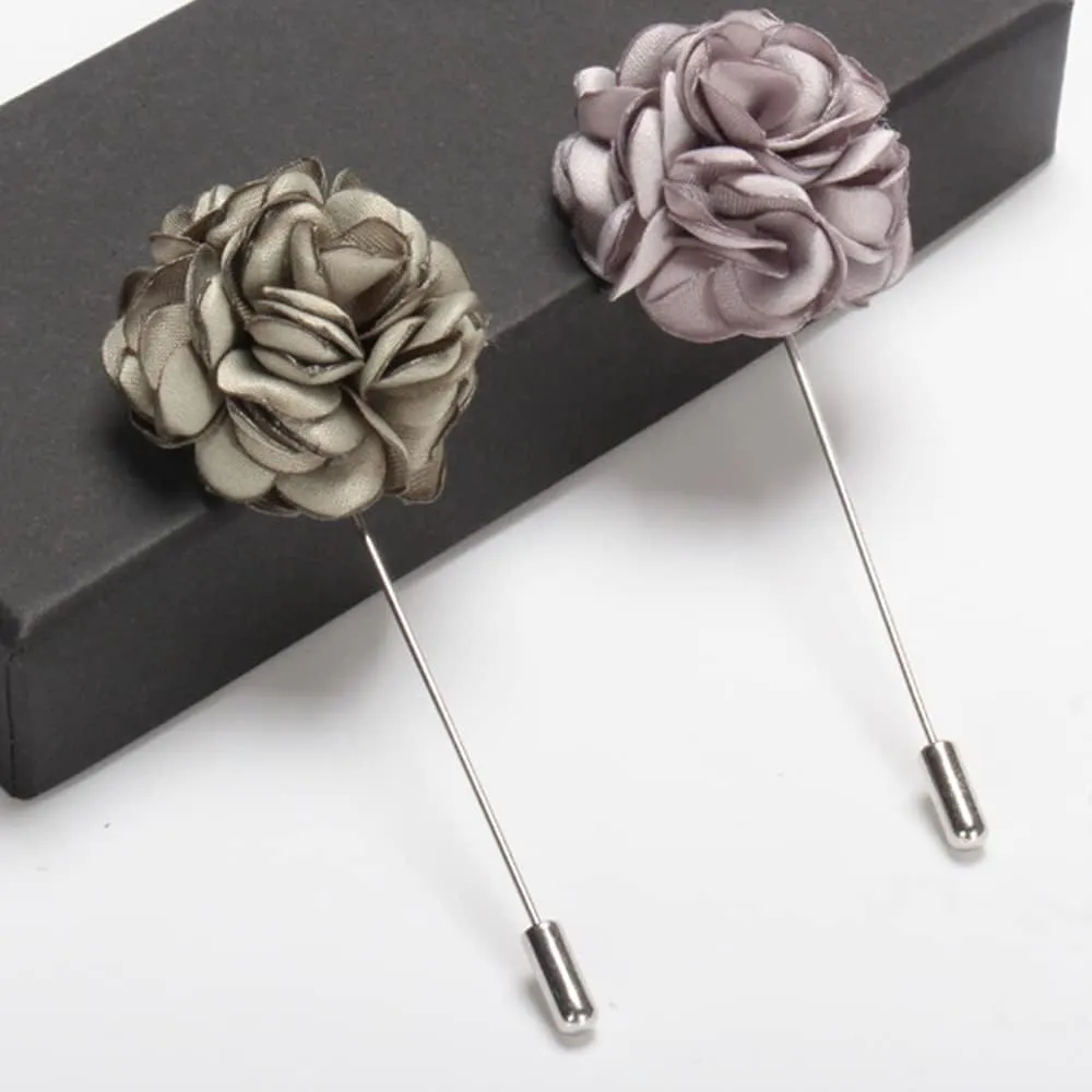 Men's Handmade Flowers Brooch Lapel Pin Flower Set Handmade For Suits Gift