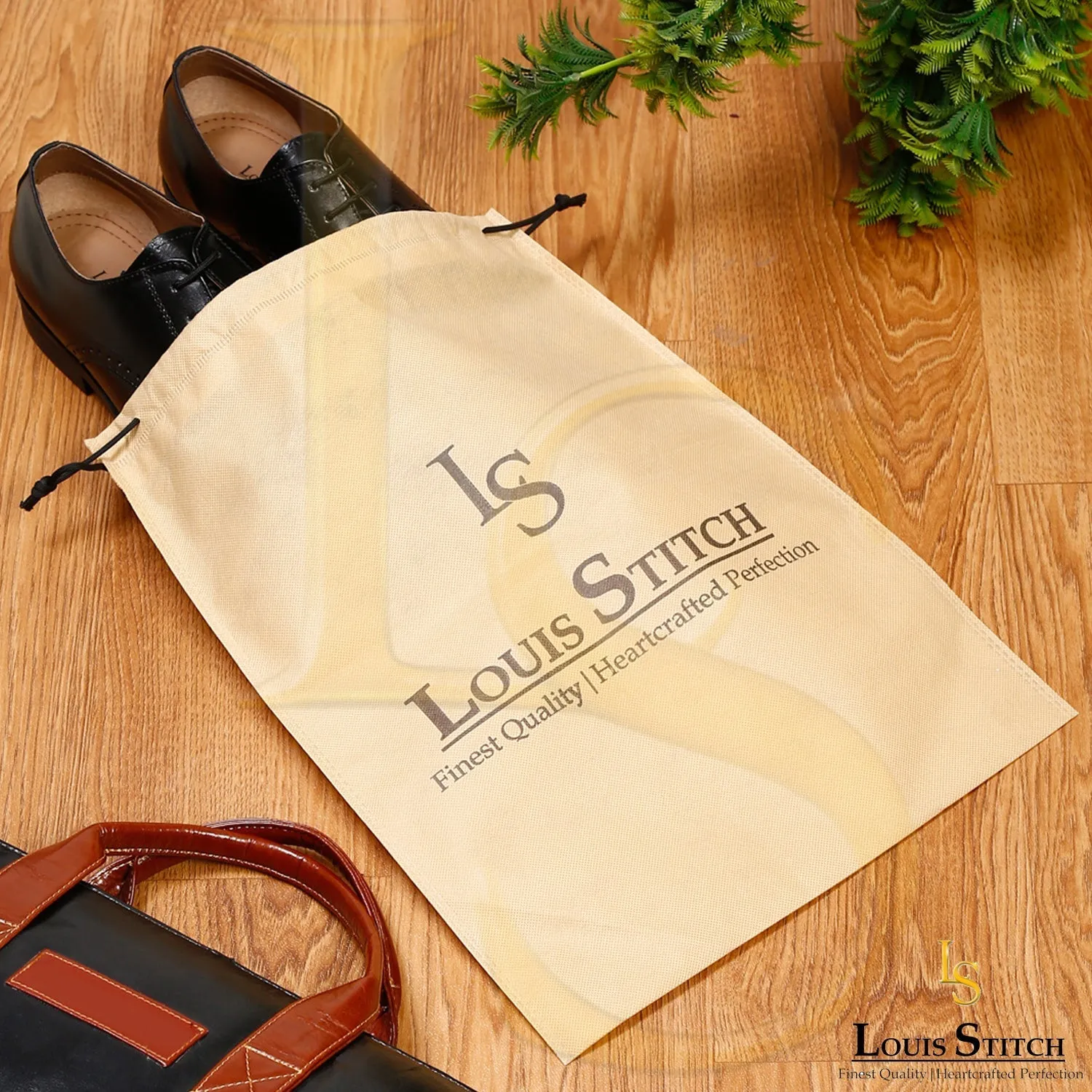 Non Woven Shoe Bag Pack Of  10 Beige Plain