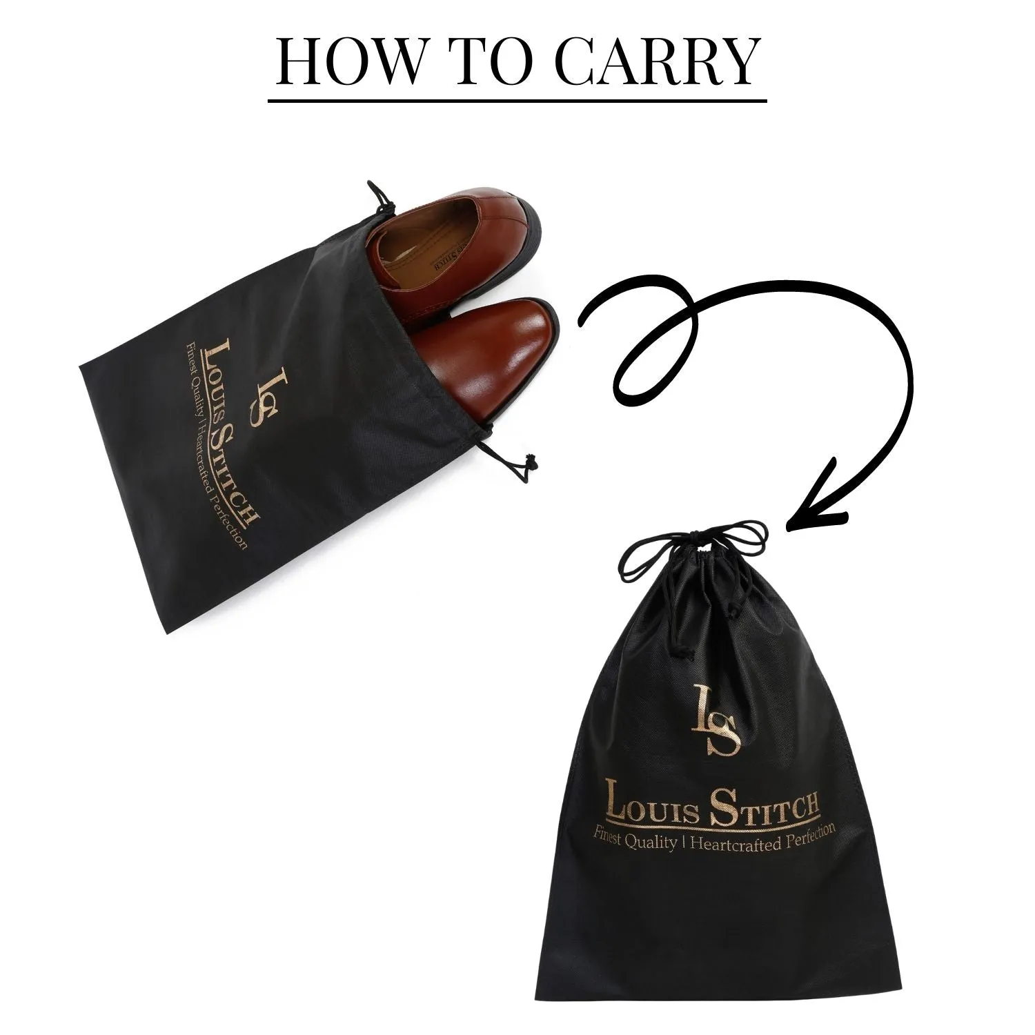 Non Woven Shoe Bag Pack Of  10 Black & Beige Plain