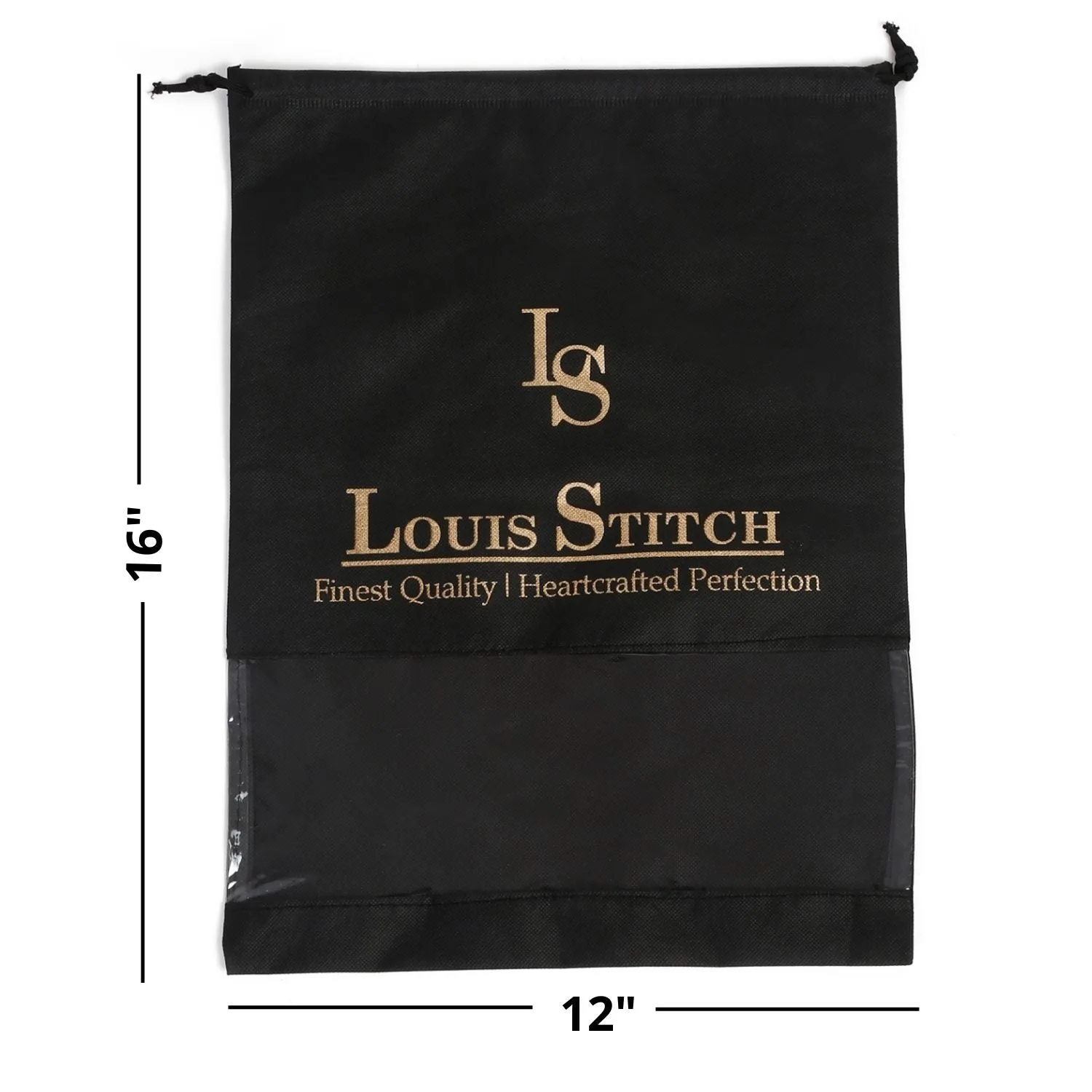 Non Woven Shoe Bag Pack Of  10 Black & Beige See Thru