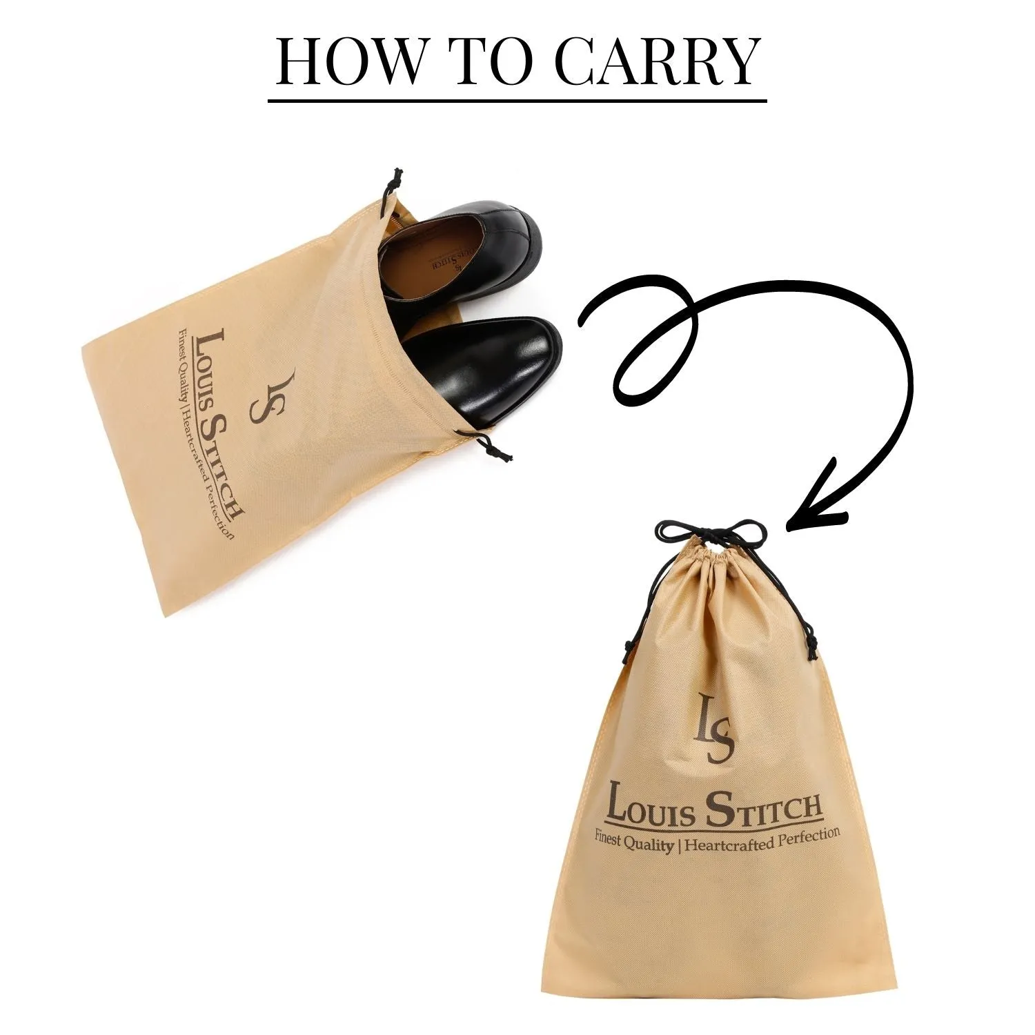 Non Woven Shoe Bag Pack Of  16 Beige Plain