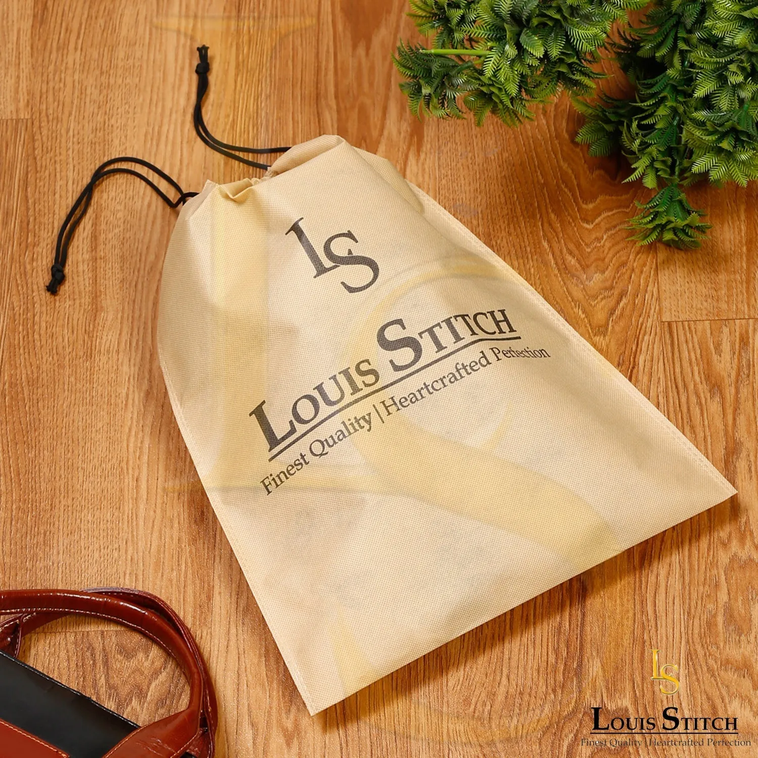 Non Woven Shoe Bag Pack Of  16 Beige Plain