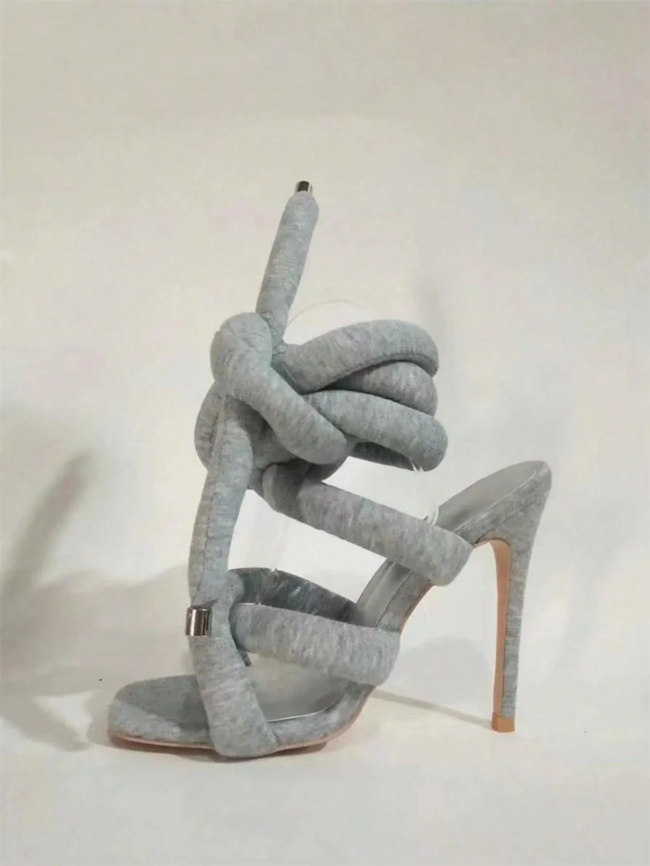 Open Toe Cross Ankle Wrap Stilettos