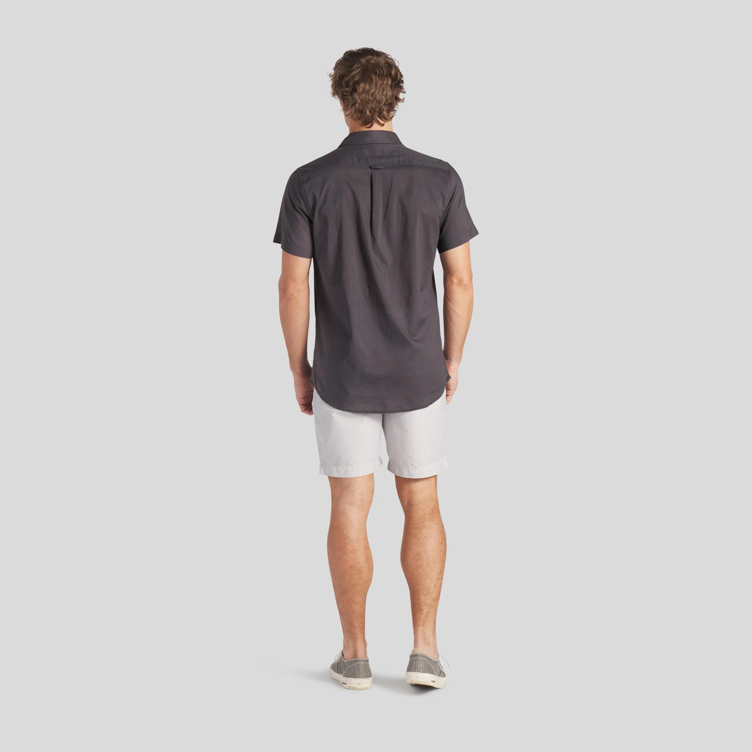 Portofino Featherweight Poplin Short Sleeve Shirt - Forged Iron (Final Sale)*