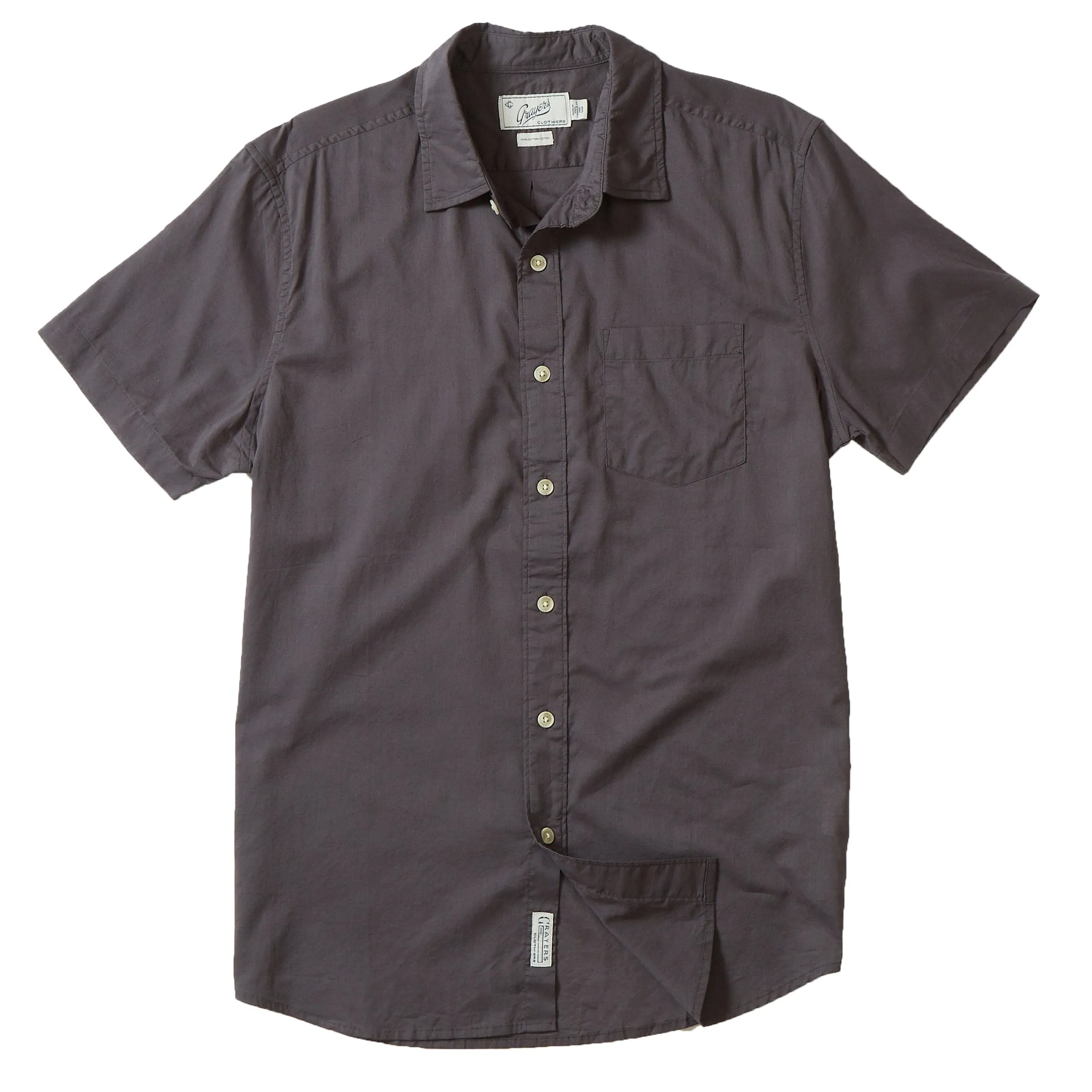 Portofino Featherweight Poplin Short Sleeve Shirt - Forged Iron (Final Sale)*
