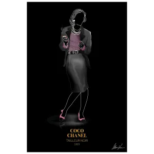 "Fashion suit look" Frameless Free Floating Reverse Printed Tempered Glass Wall Art