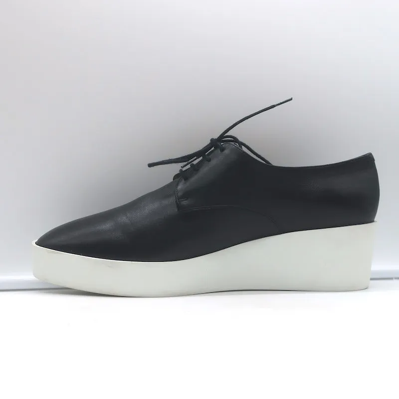 Robert Clergerie Lindsey Platform Wedge Oxfords Black Leather Size 41