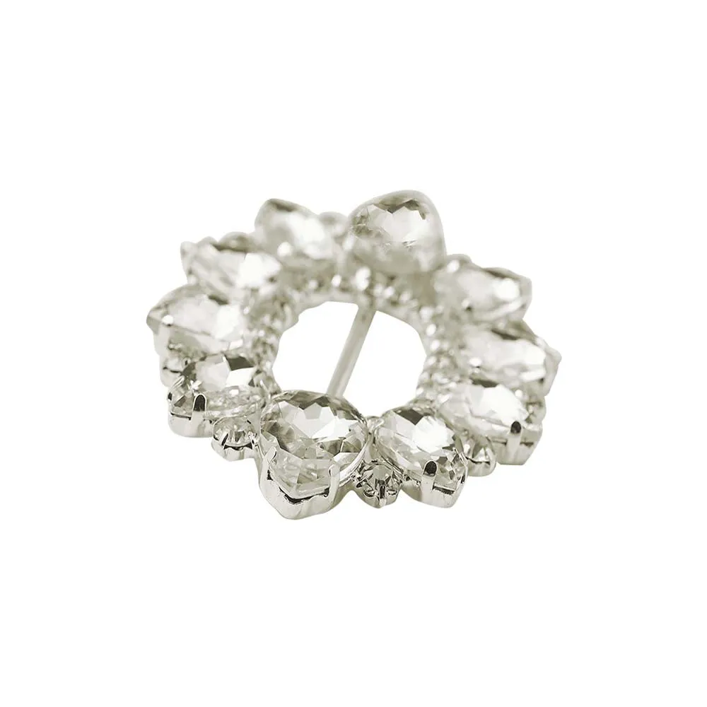 Sparkling Oval Shape Drop Diamond Metal Belt Buckle