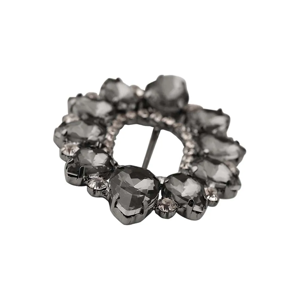 Sparkling Oval Shape Drop Diamond Metal Belt Buckle