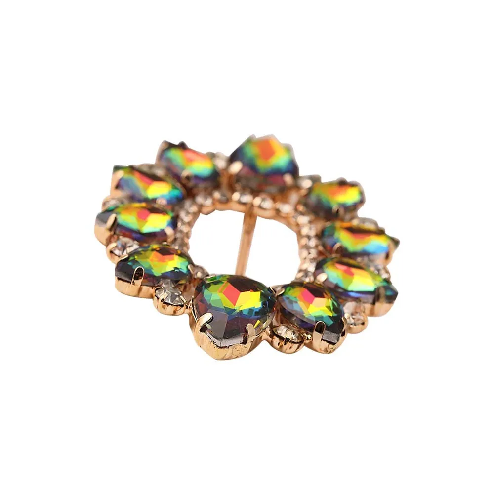 Sparkling Oval Shape Drop Diamond Metal Belt Buckle