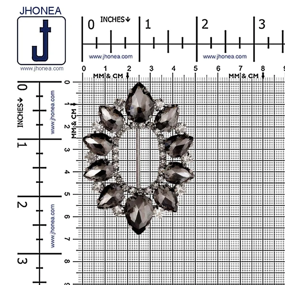 Sparkling Oval Shape Drop Diamond Metal Belt Buckle