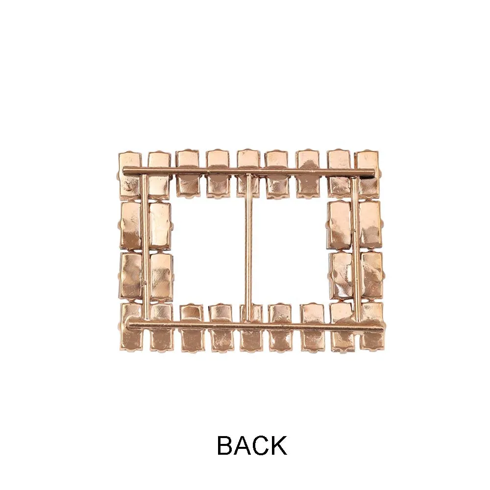 Sparkling Rectangle Shape Diamond Metal Belt Buckle