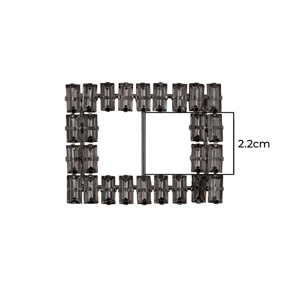 Sparkling Rectangle Shape Diamond Metal Belt Buckle