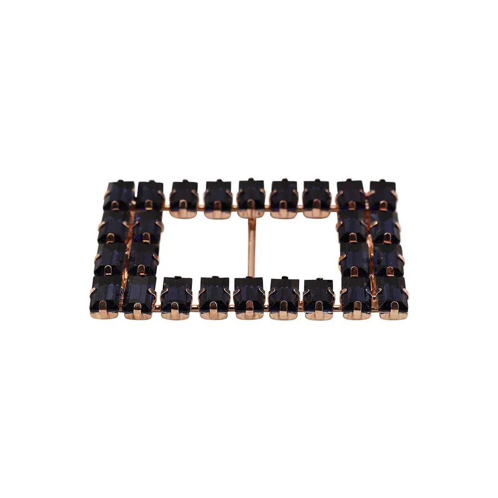 Sparkling Rectangle Shape Diamond Metal Belt Buckle