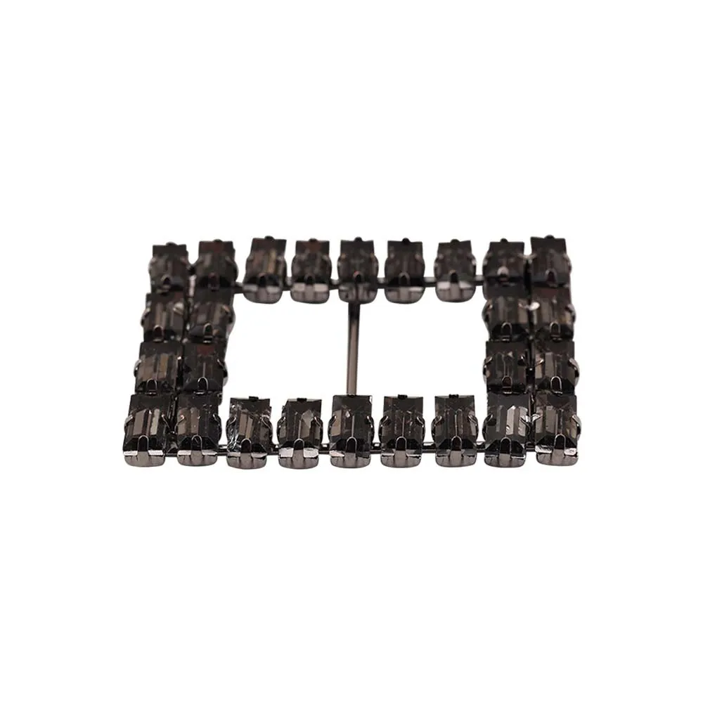 Sparkling Rectangle Shape Diamond Metal Belt Buckle