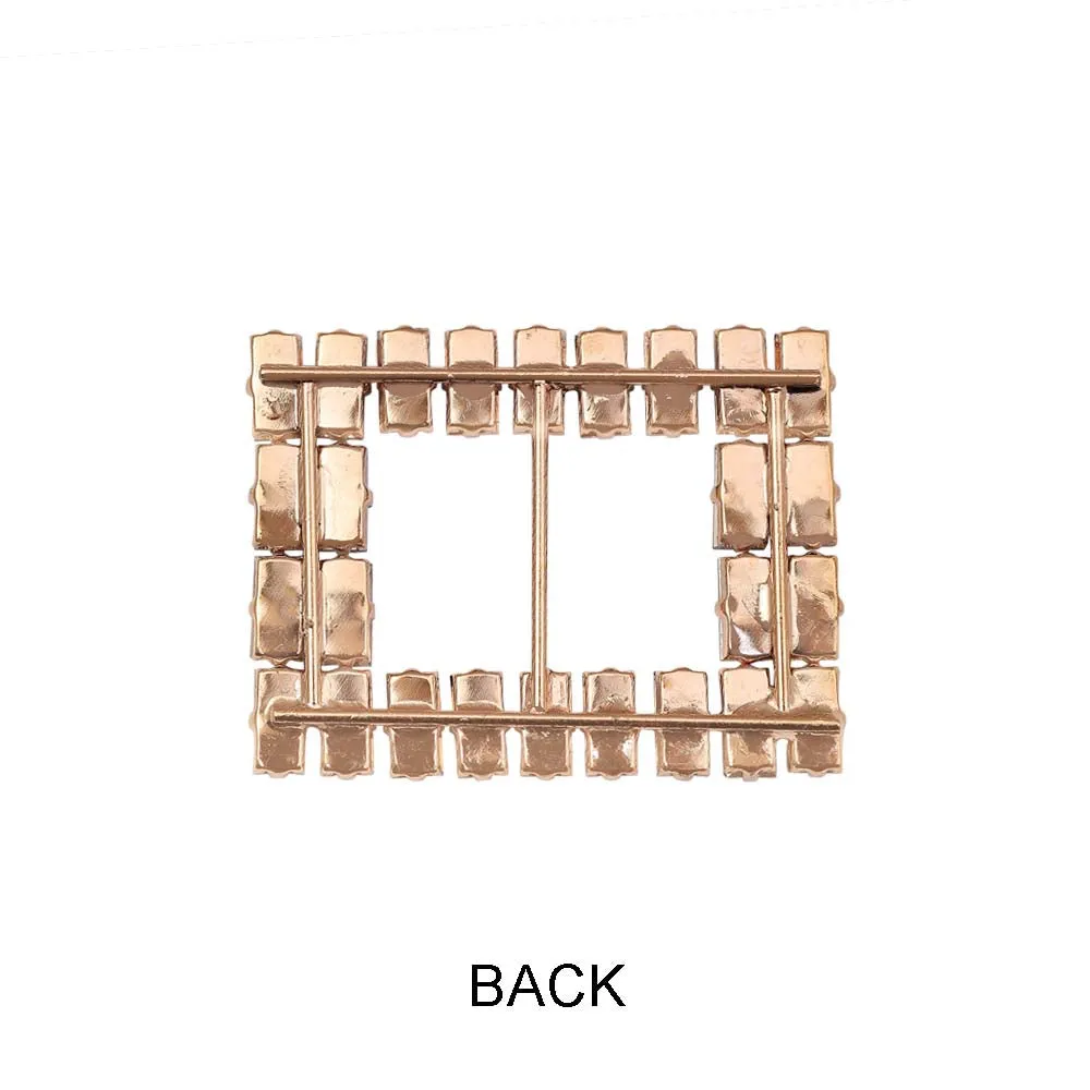 Sparkling Rectangle Shape Diamond Metal Belt Buckle