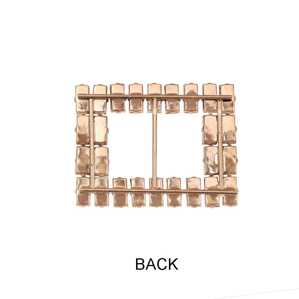 Sparkling Rectangle Shape Diamond Metal Belt Buckle