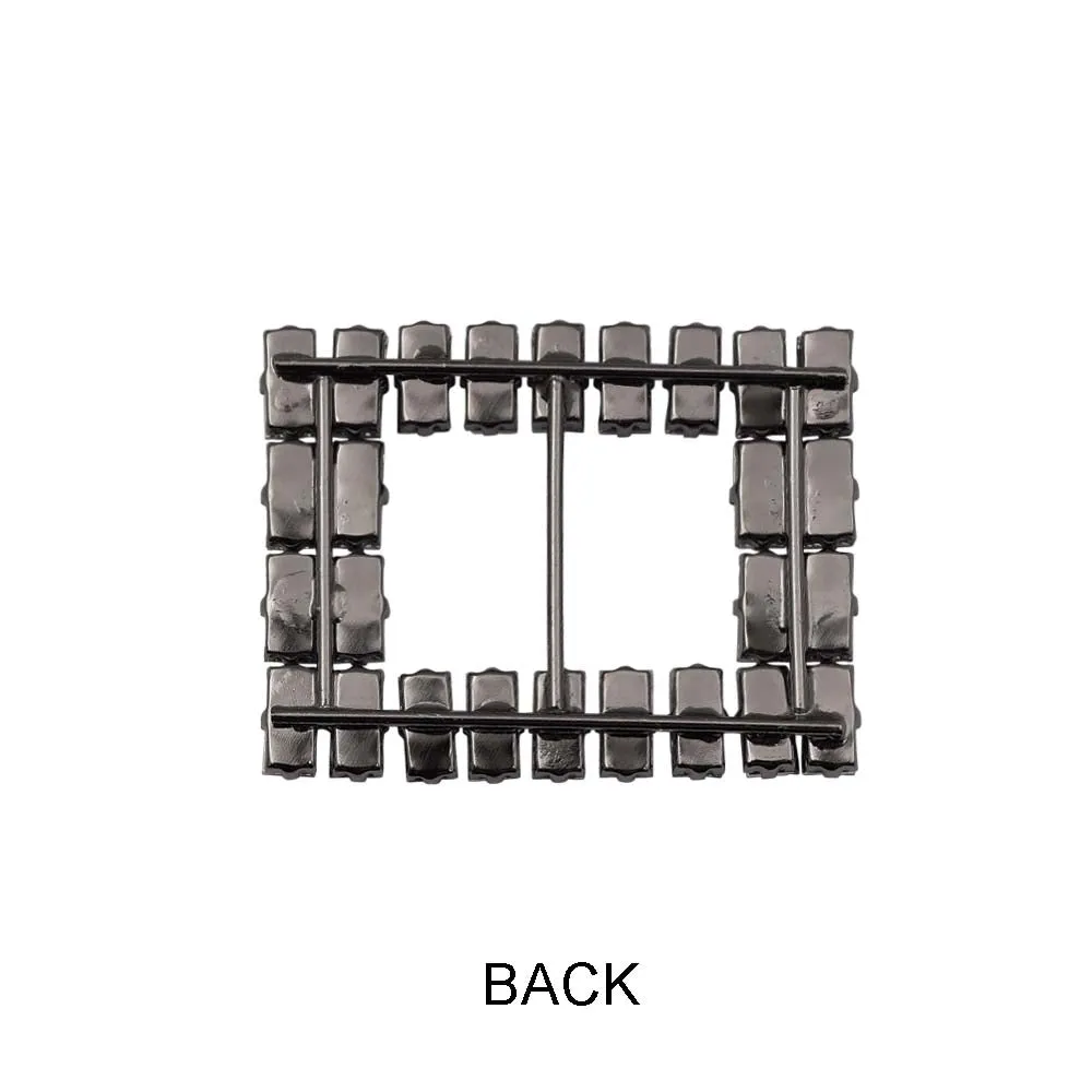 Sparkling Rectangle Shape Diamond Metal Belt Buckle
