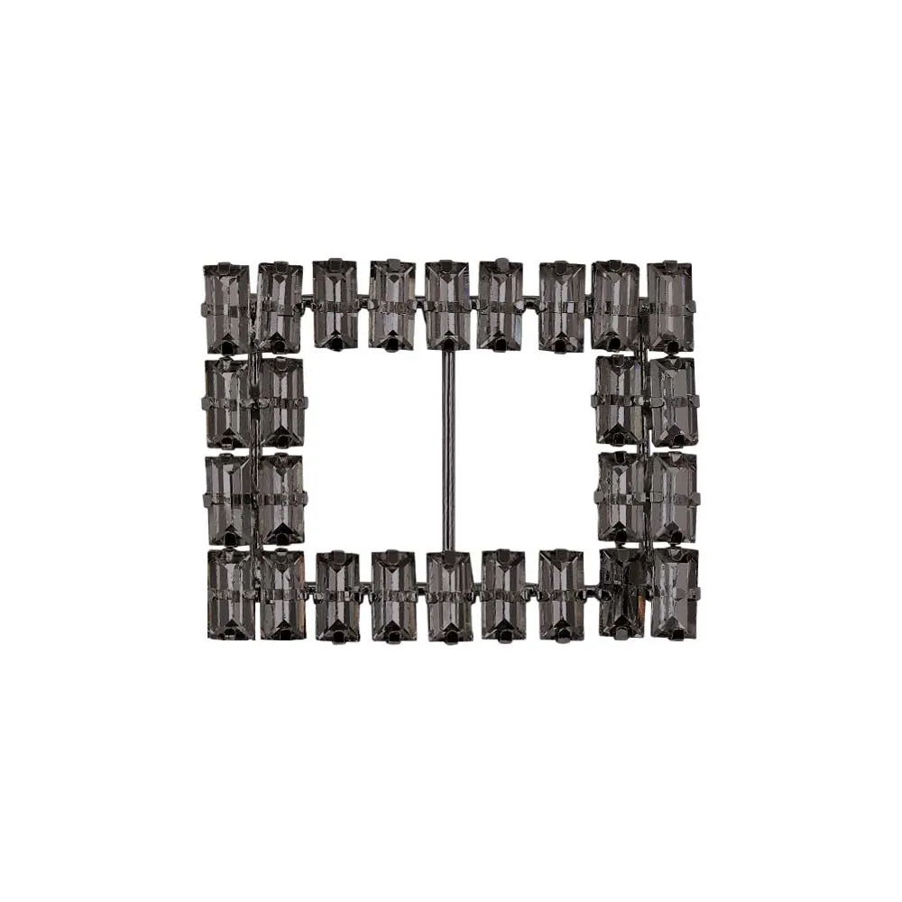 Sparkling Rectangle Shape Diamond Metal Belt Buckle