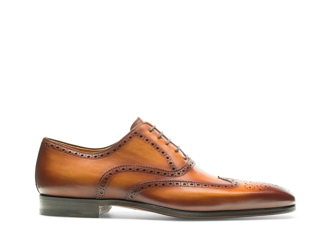 Tan Leather Simeon Lace Up Bogue Wingtip Oxfords - SS23