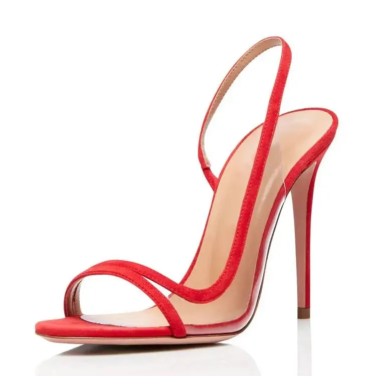 Trend4us Women's Luxury Clear Metallic Slingback Stiletto Sandals