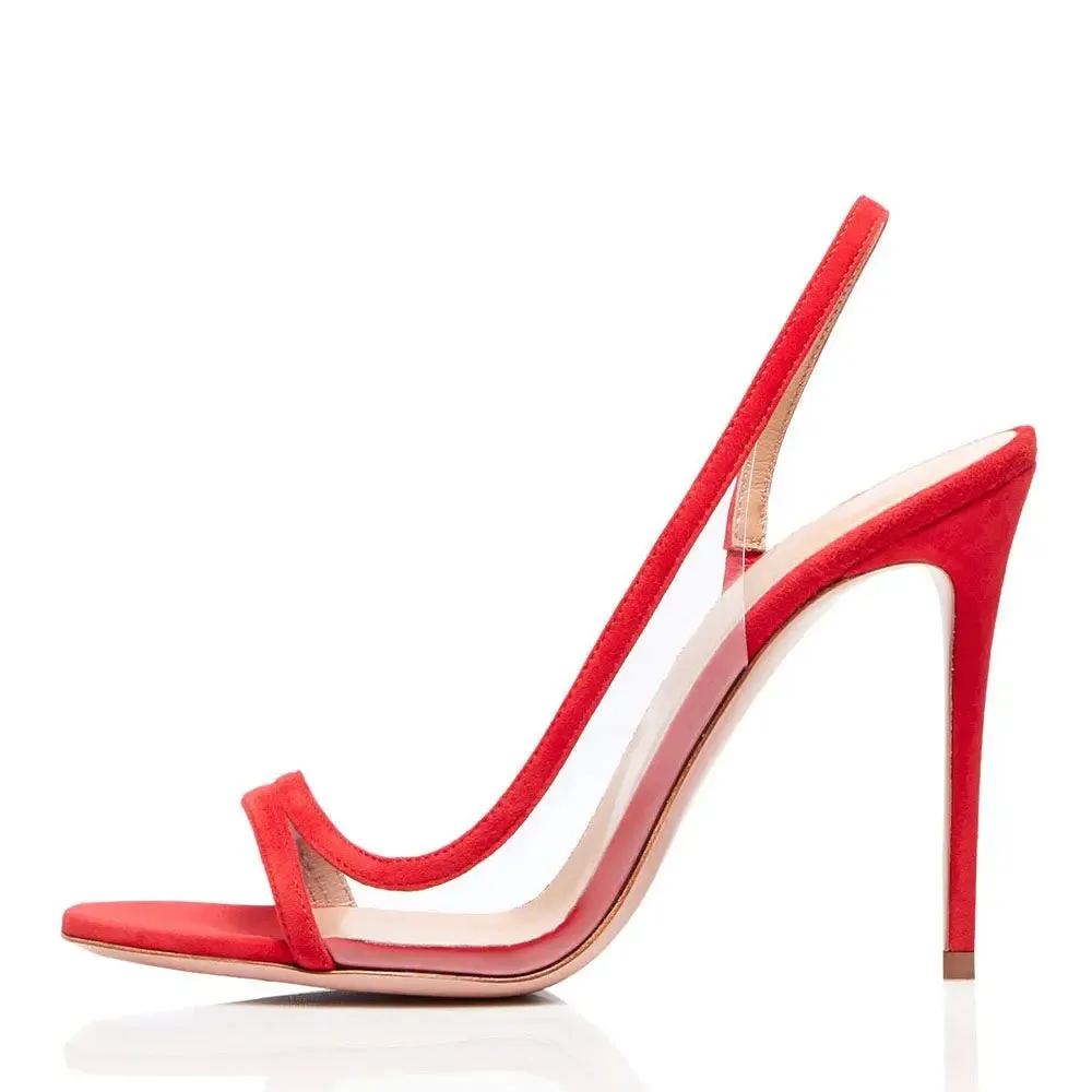 Trend4us Women's Luxury Clear Metallic Slingback Stiletto Sandals