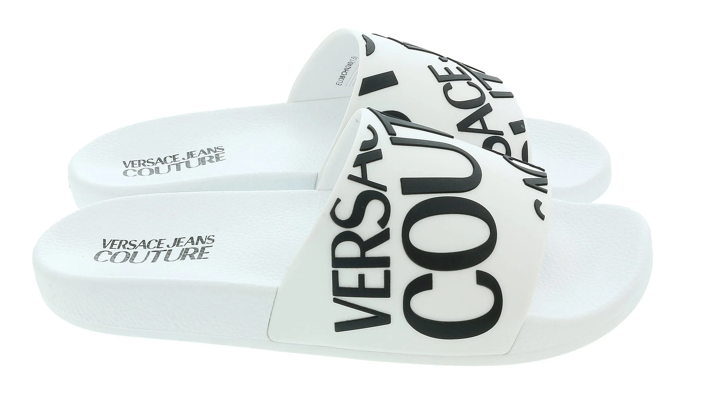 Versace Jeans Couture White Signature Pool Slide