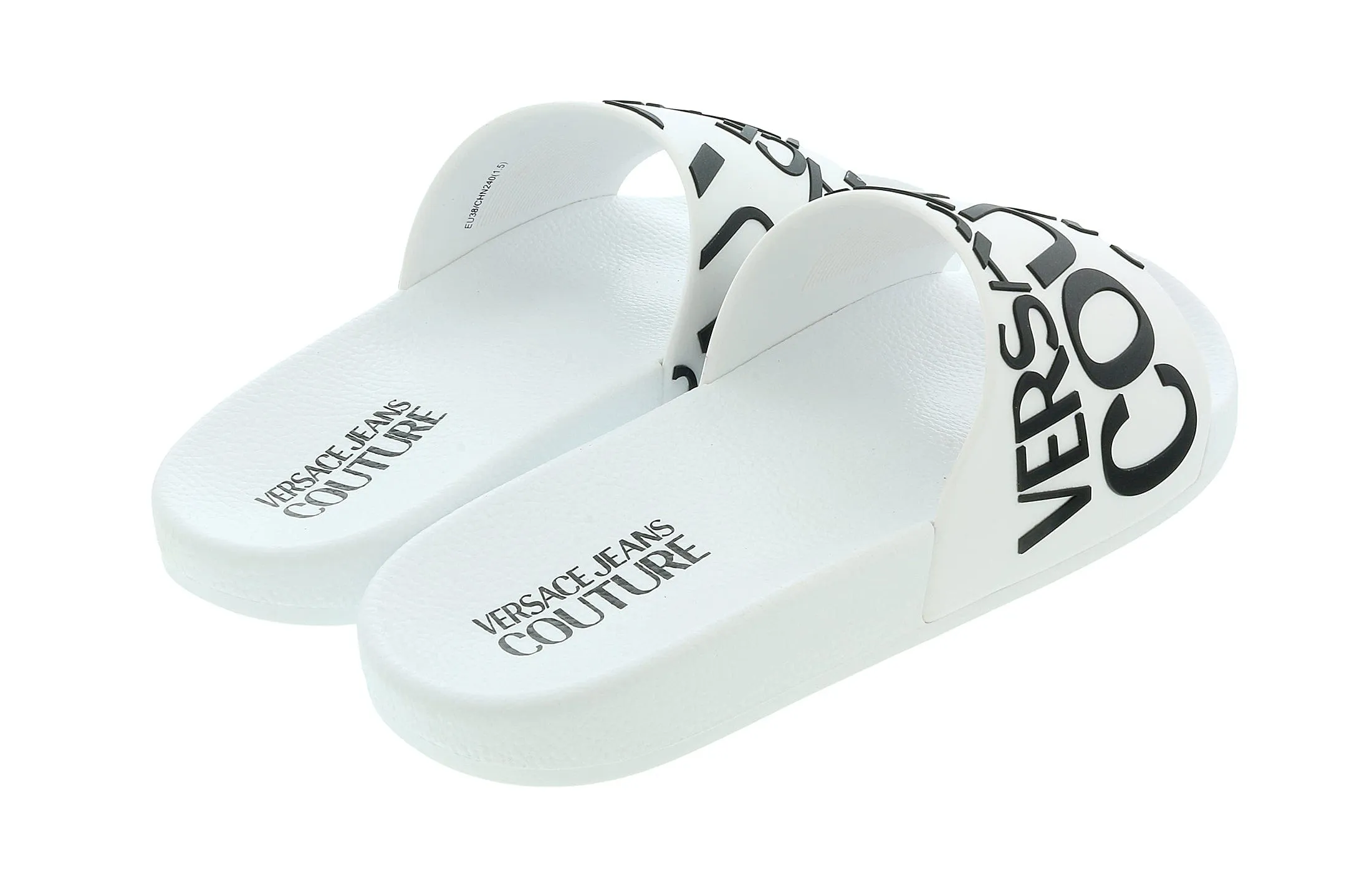 Versace Jeans Couture White Signature Pool Slide