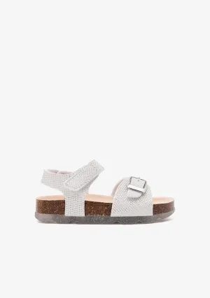 White Bio Texture Sandals