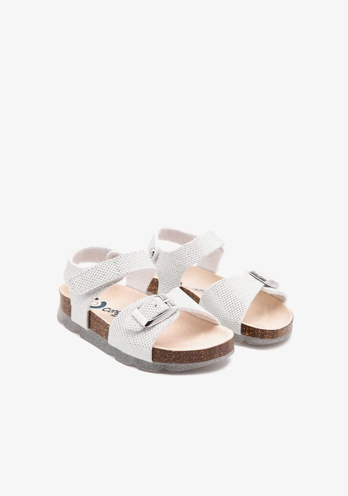 White Bio Texture Sandals