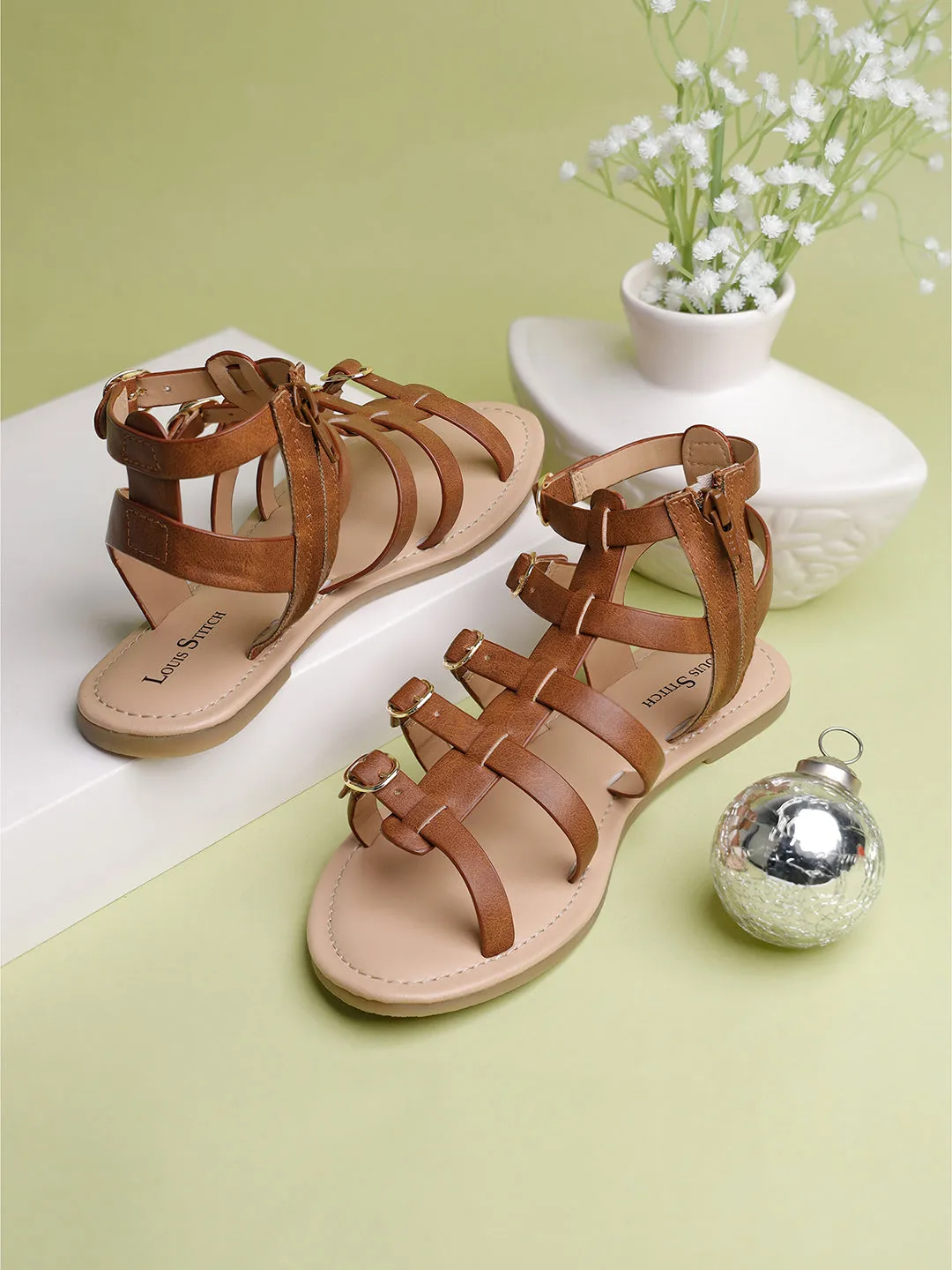 Women's Gladiator Tan Lightweight Sandals